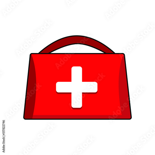First aid kit on white background