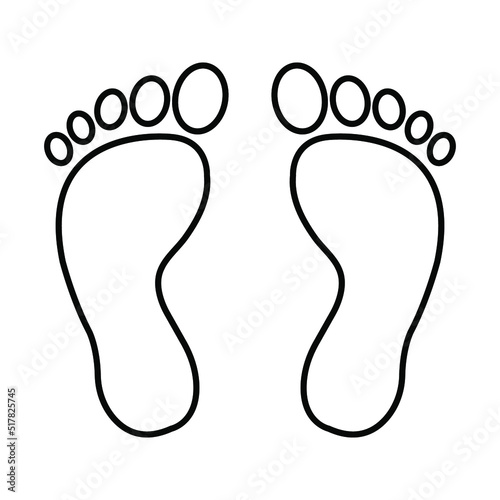 human footprints vector stock color editable