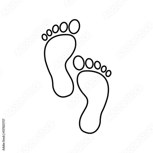 human footprints vector stock color editable
