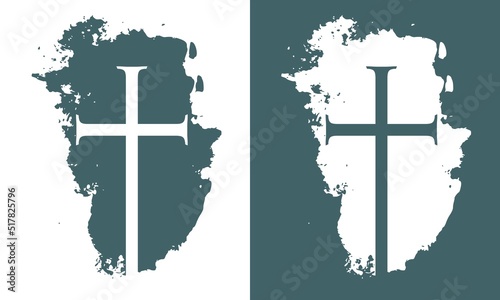 Grunge style christian cross for Ash Wednesday web banner or social graphic. The first day of Lent is a holy day of prayer and fasting.