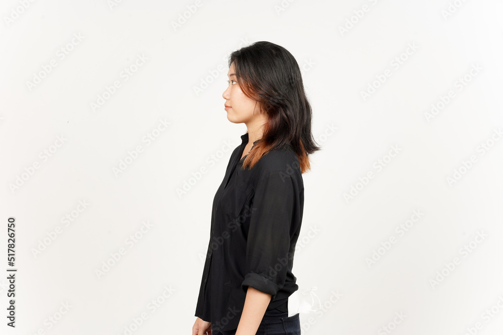 Side View Standing of Beautiful Asian Woman Isolated On White Background Side View Standing of Beautiful Asian Woman Isolated On White Background