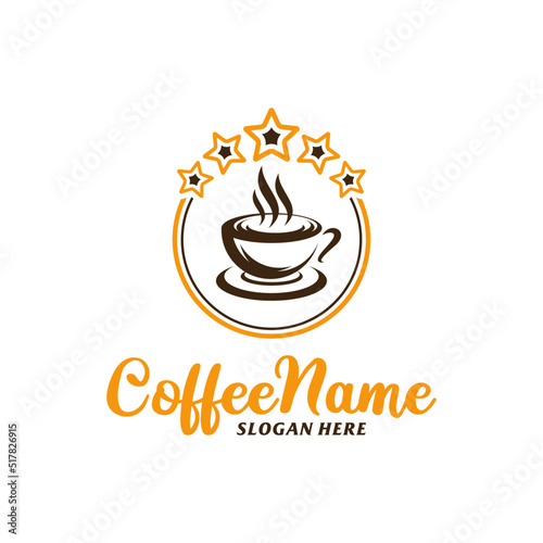 Star Coffee Logo Design Template. Coffee Star logo concept vector. Creative Icon Symbol
