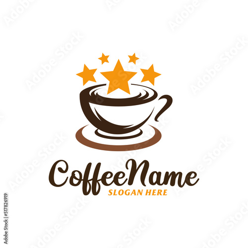 Star Coffee Logo Design Template. Coffee Star logo concept vector. Creative Icon Symbol