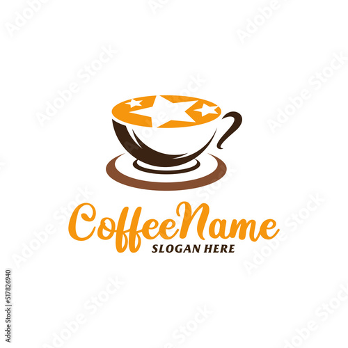 Star Coffee Logo Design Template. Coffee Star logo concept vector. Creative Icon Symbol
