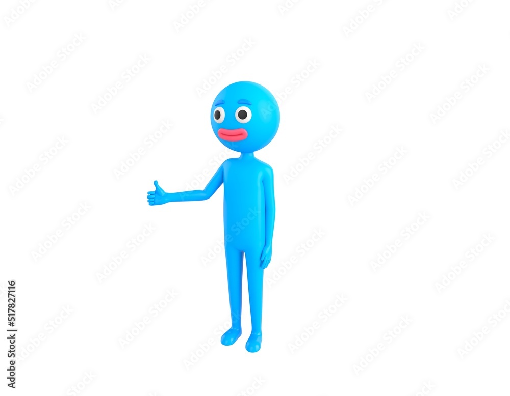 Blue Man character showing thumb up in 3d rendering. Blue Man character showing thumb up in 3d rendering.
