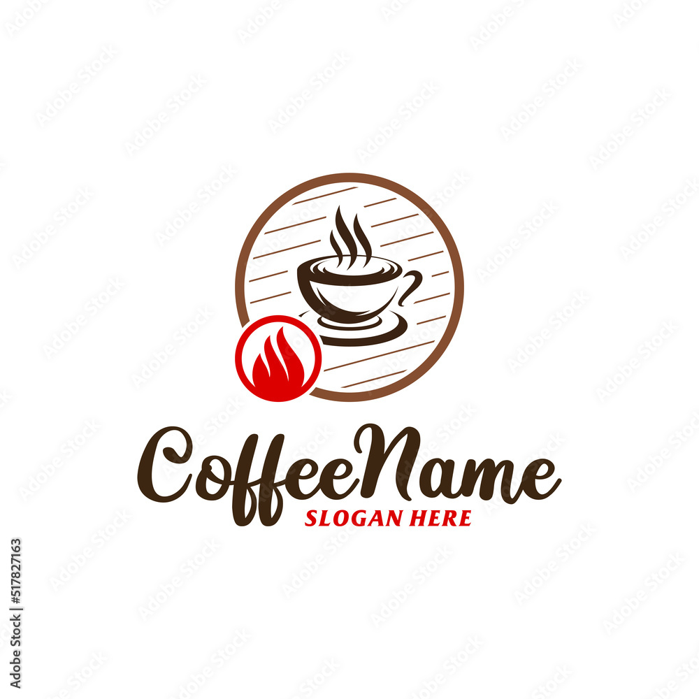 Fire Coffee Logo Design Template. Coffee Fire logo concept vector. Creative Icon Symbol Fire Coffee Logo Design Template. Coffee Fire logo concept vector. Creative Icon Symbol