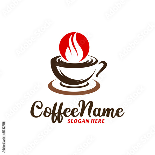 Fire Coffee Logo Design Template. Coffee Fire logo concept vector. Creative Icon Symbol