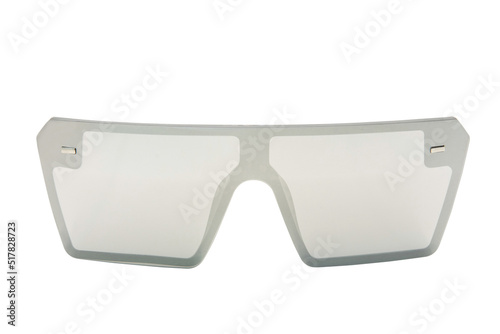 Oversized flat top Sunglasses black frame with silver shades lens front view