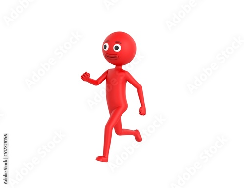 Red Man character running in 3d rendering. © Baria