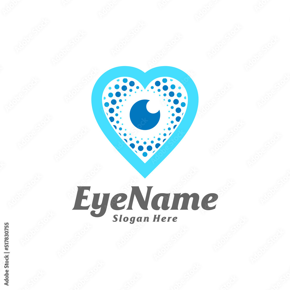 Love Eye Logo Design Template. Eye Love logo concept vector. Creative Icon Symbol