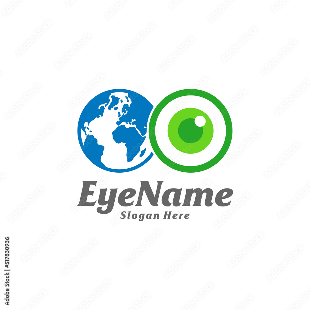 World Eye Logo Design Template. Eye World logo concept vector. Creative Icon Symbol World Eye Logo Design Template. Eye World logo concept vector. Creative Icon Symbol
