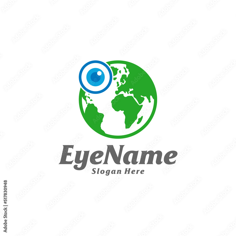 World Eye Logo Design Template. Eye World logo concept vector. Creative Icon Symbol