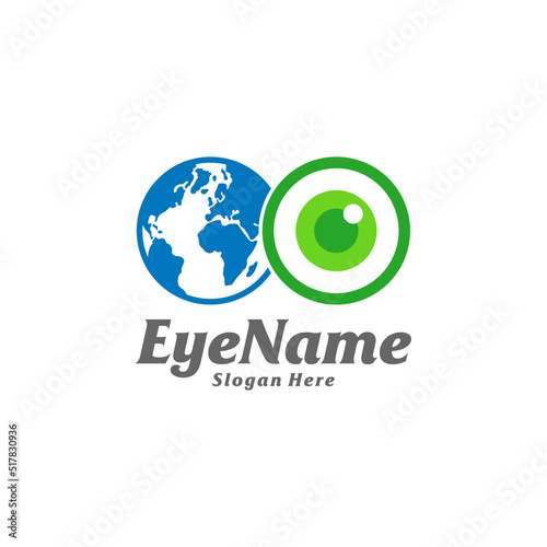 World Eye Logo Design Template. Eye World logo concept vector. Creative Icon Symbol