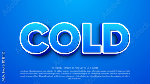 Cold 3d style editable text effect
