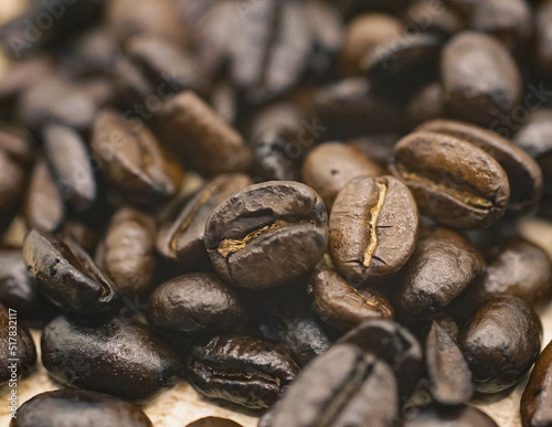 up close coffee beans