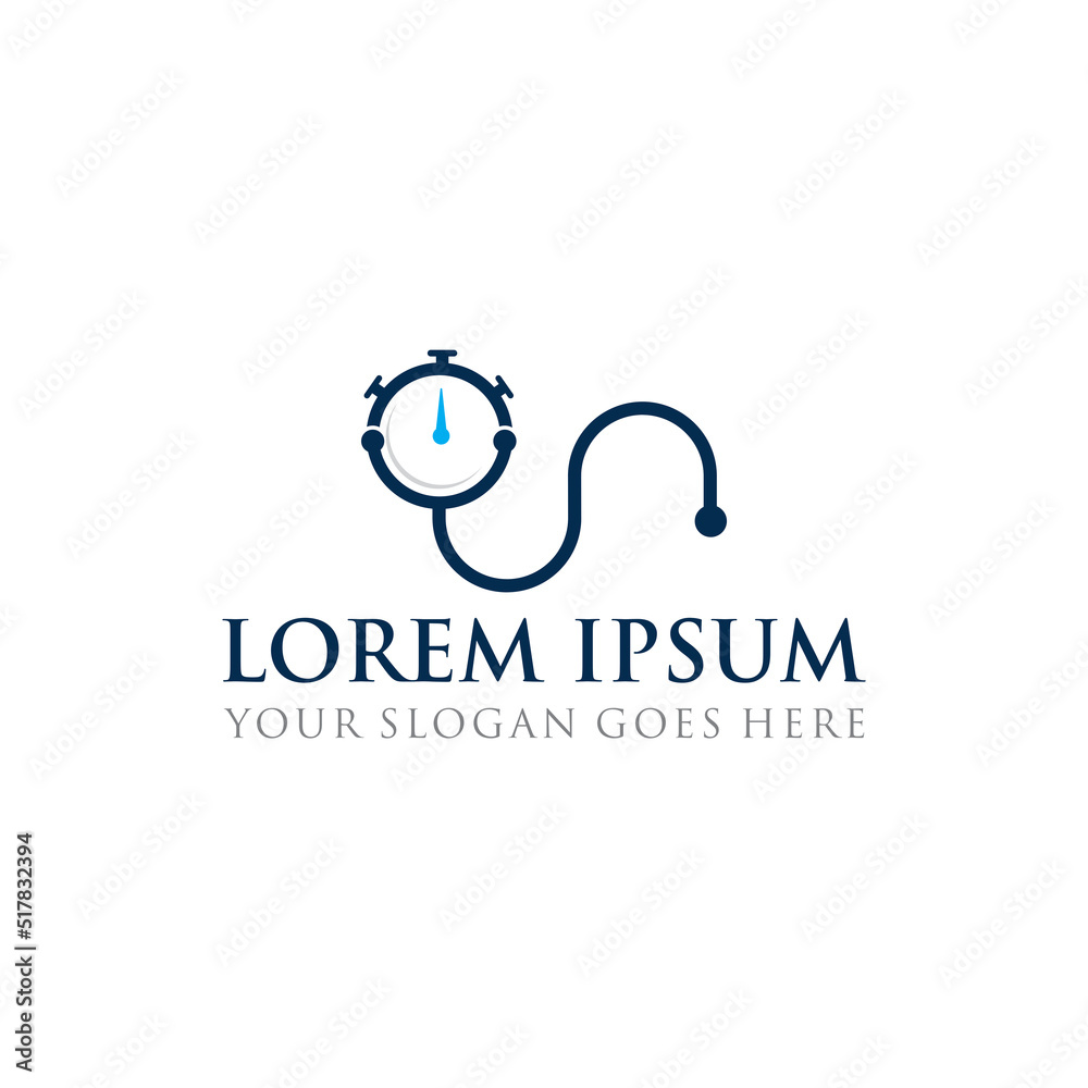 Fototapeta premium medical time logo , pharmacy logo vector