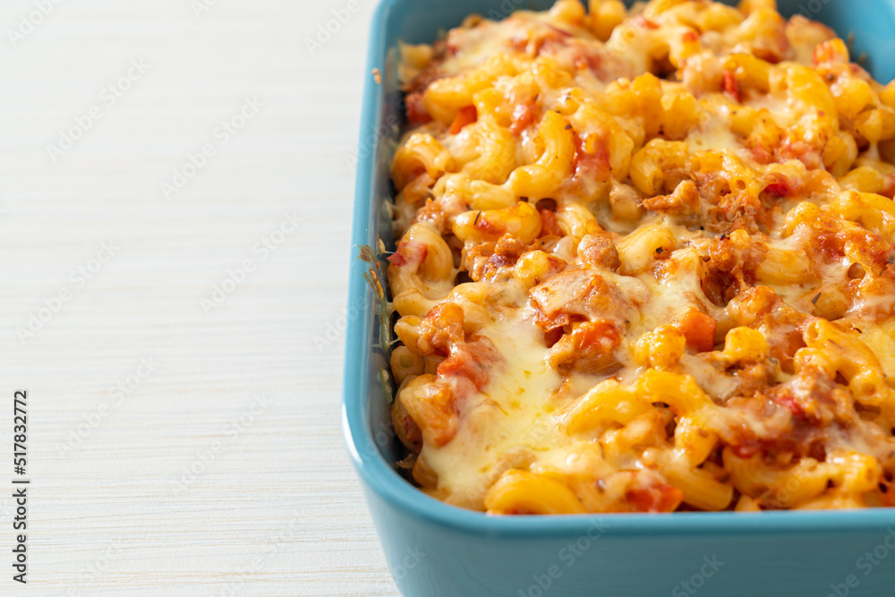 homemade macaroni bolognese with cheese homemade macaroni bolognese with cheese