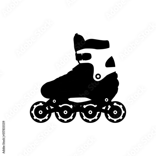 Roller Skates Black and White Icon Design Element on Isolated White Background