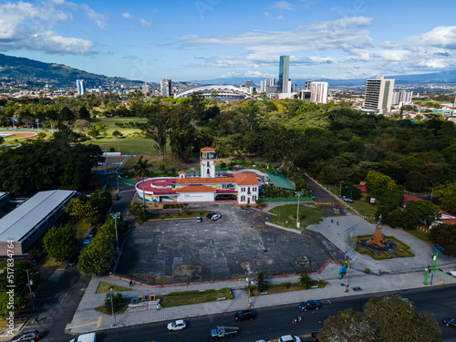 Beutiful aerial view of La Sabana Metropolitan Park in the center of San José Costa Rica. the Running track -Art Museum photo