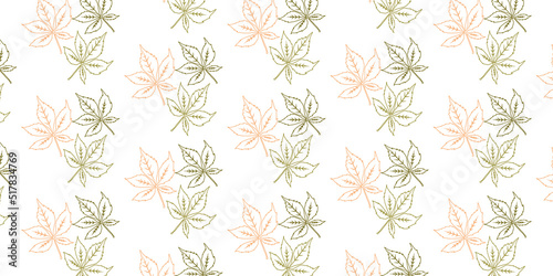 Seamless pattern autumn leaves. Maple leaves in autumn colors.