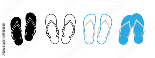 Flip flop icon set design template vector illustration photo