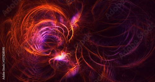 3D rendering abstract multicolor technology fractal light background 
