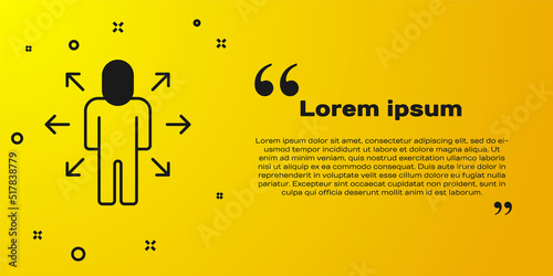 Black Multitasking manager working icon isolated on yellow background. Vector