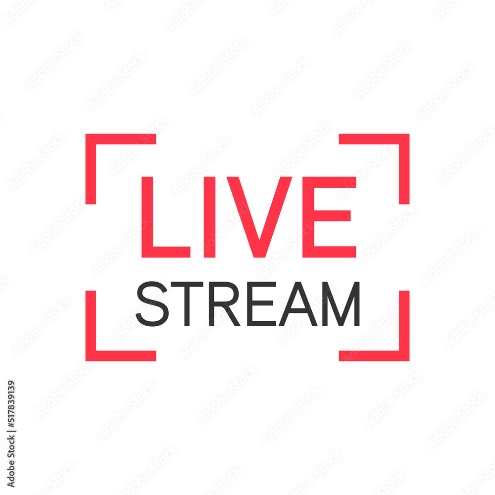 Live Stream sign. Good to use web design, live broadcast on social media. Vector illustration..