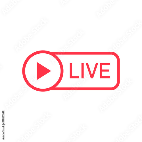 Live stream icon or button isolated on white background. Online broadcast logo. Vector illustration..