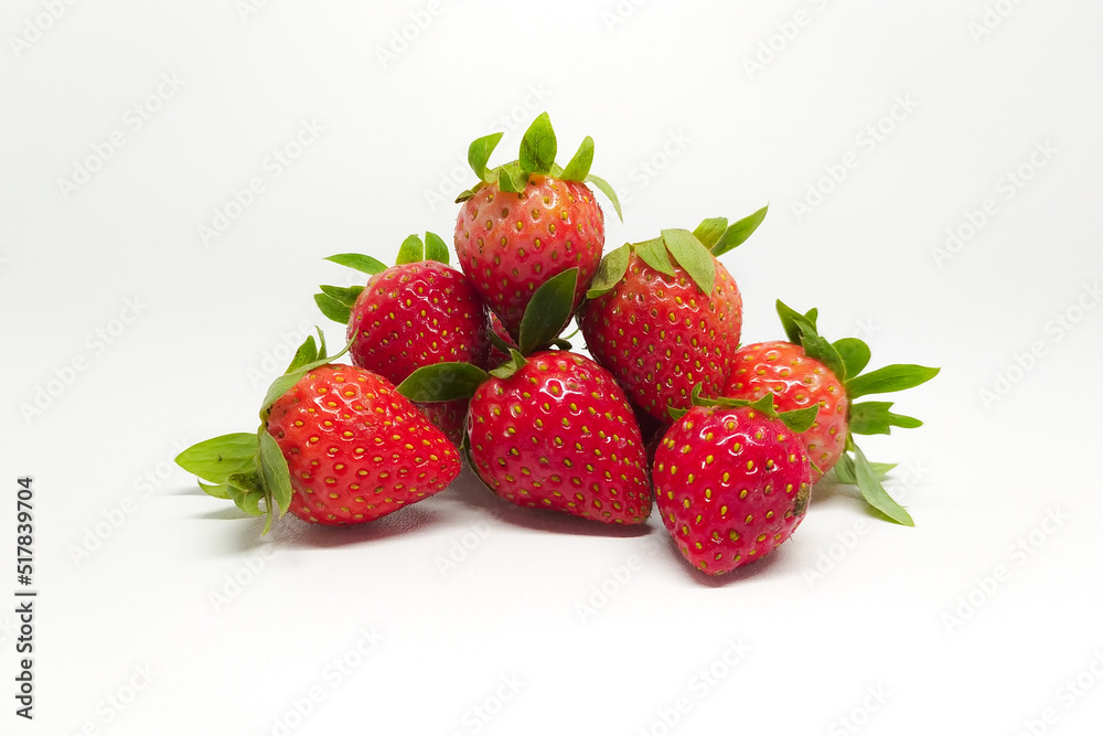 fresh strawberries on a white background fresh strawberries on a white background