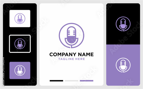 Podcast vector logo design