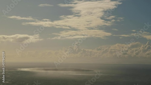 High angle view of historic Robben Island in Cape Town, South Africa