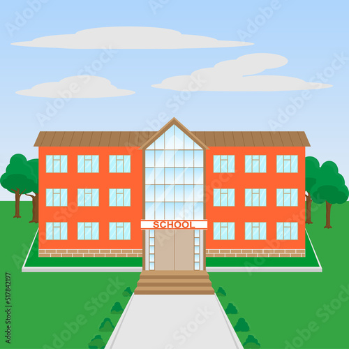 a beautiful three-story school building