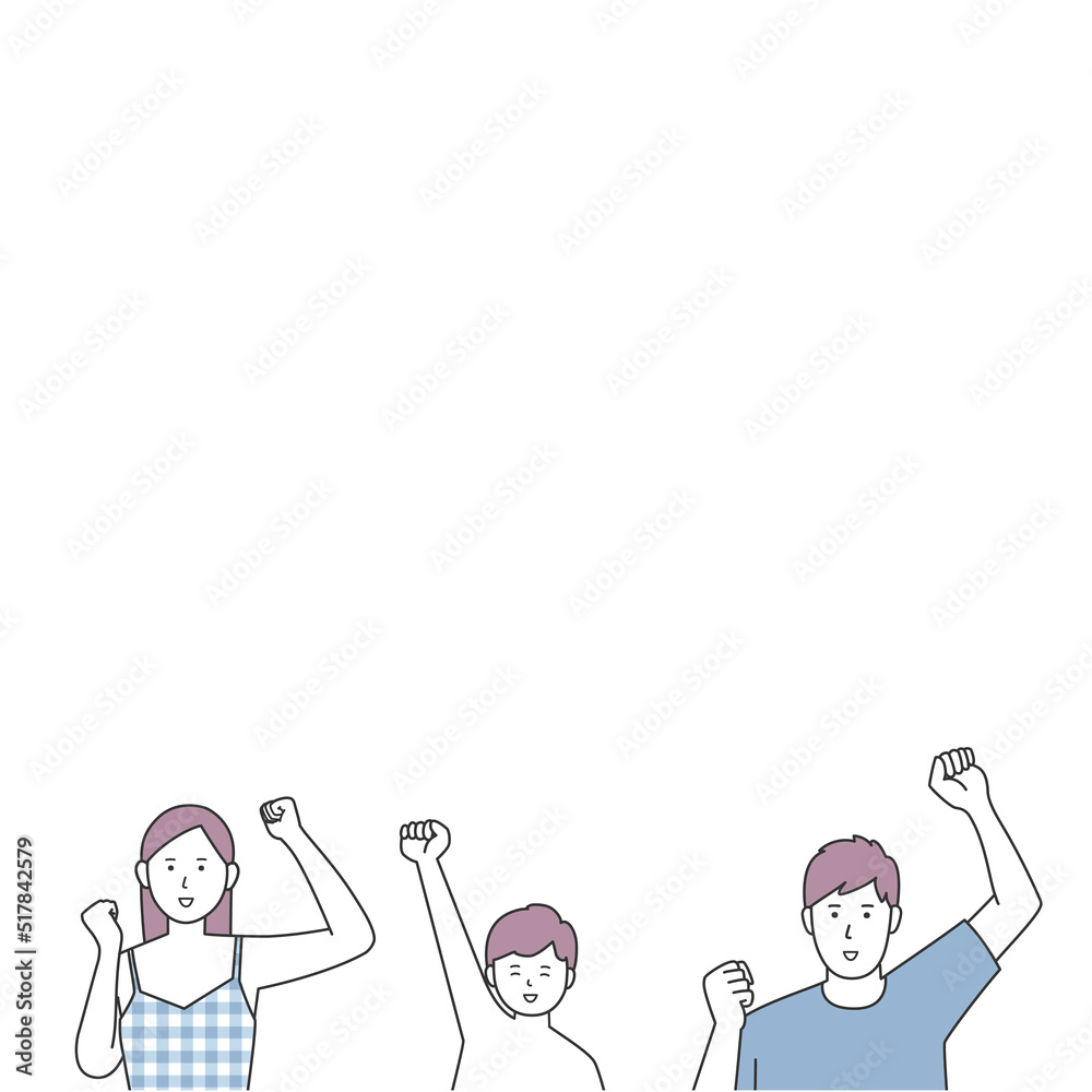 海やプールで喜ぶ家族
