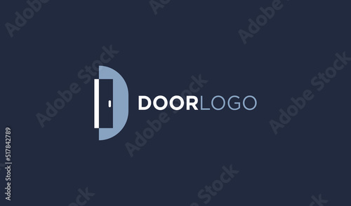 Initial Letter D Door Logo Design. Usable for Business and Branding Company Logos. Flat Vector Logo Design Template Element.