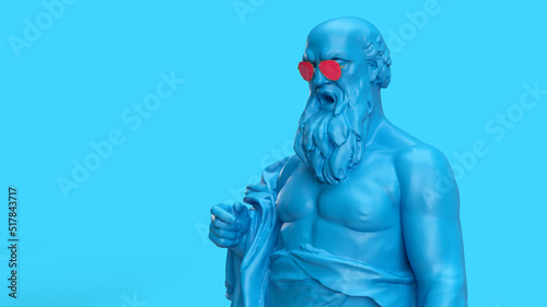 3d render muscular man minimalistic bright background with place for text photo