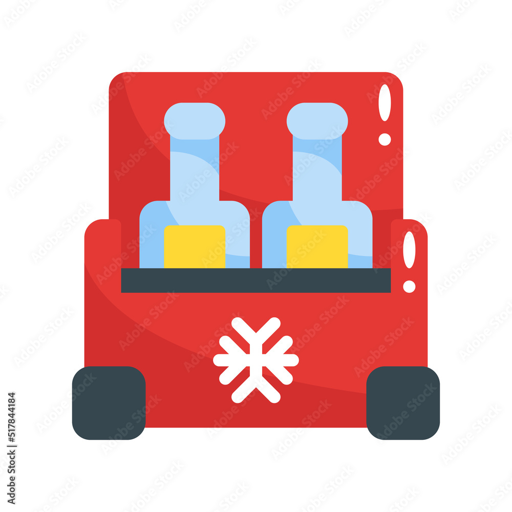 portable fridge flat style icon. vector illustration for graphic design, website, app portable fridge flat style icon. vector illustration for graphic design, website, app