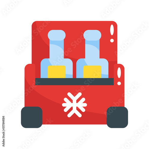 portable fridge flat style icon. vector illustration for graphic design, website, app