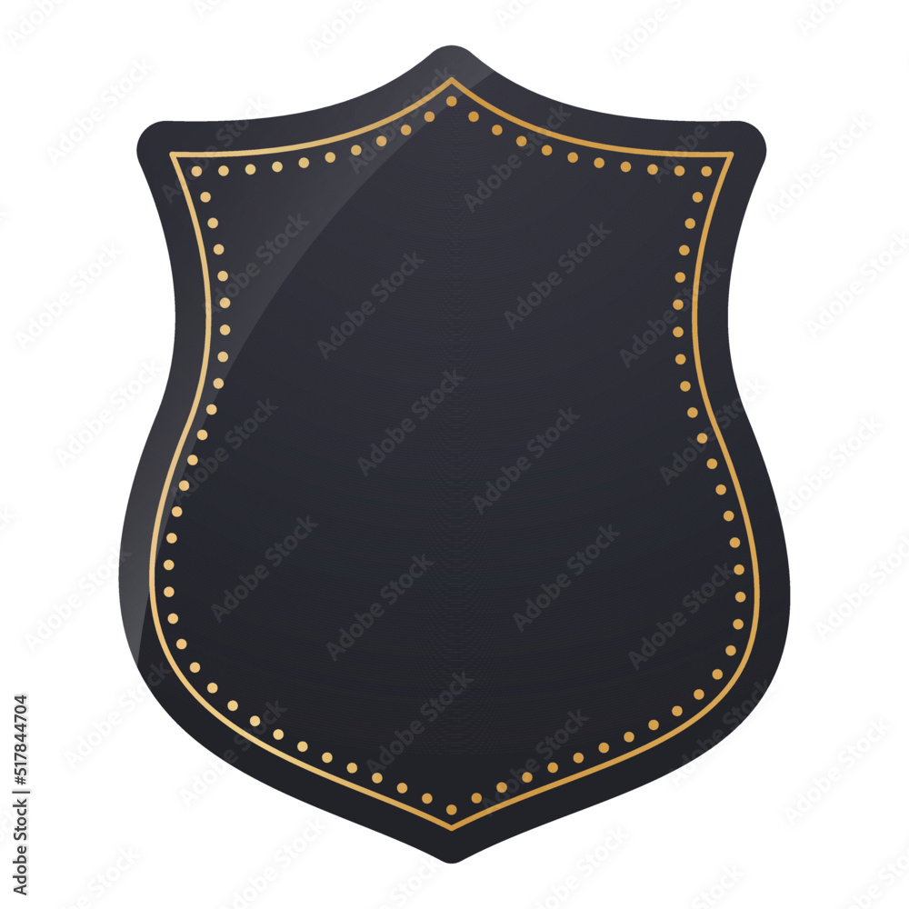 Black Blank Shield Label, Frame Element On White Background. Black Blank Shield Label, Frame Element On White Background.