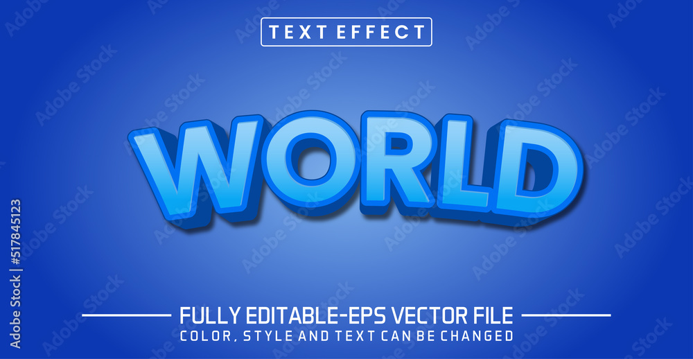 World text style effect editable
