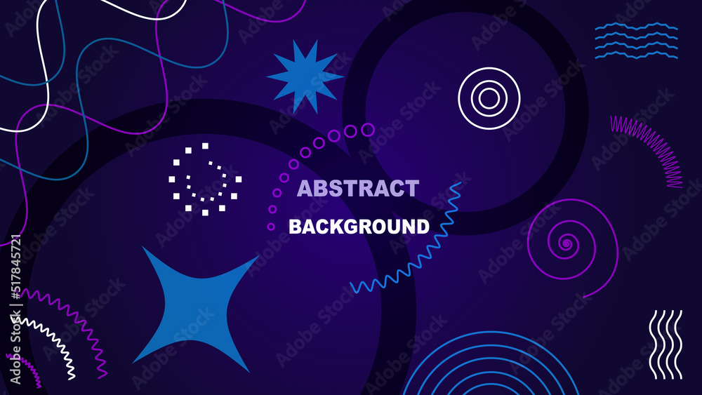 Abstract shape landing. Geometric modern technology pattern. Silhouette and line elements. Minimalist template with repeated texture. Spiral and round figures. Vector blue background Abstract shape landing. Geometric modern technology pattern. Silhouette and line elements. Minimalist template with repeated texture. Spiral and round figures. Vector blue background