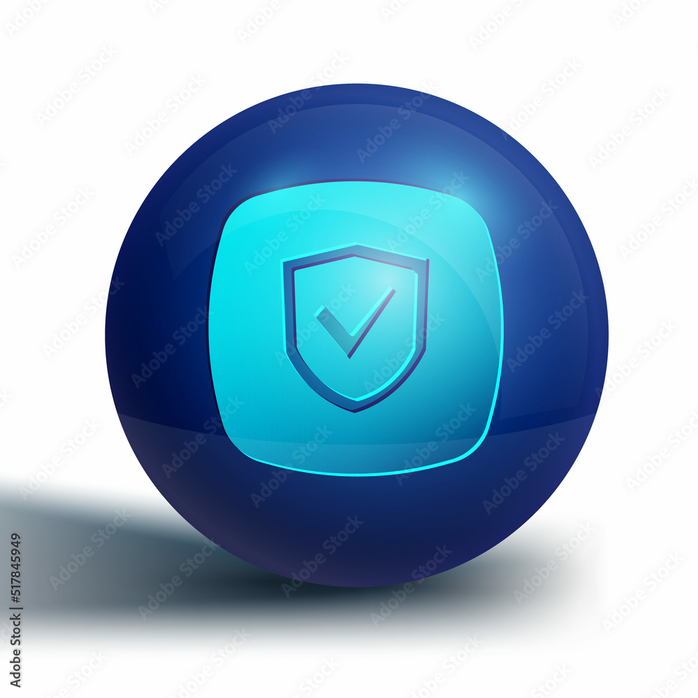 Blue Shield icon isolated on white background. Insurance concept. Guard sign. Security, safety, protection, privacy concept. Blue circle button. Vector Blue Shield icon isolated on white background. Insurance concept. Guard sign. Security, safety, protection, privacy concept. Blue circle button. Vector