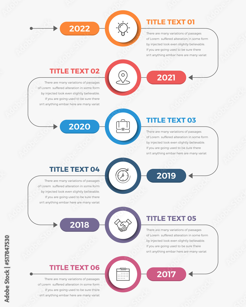 Modern Vertical Timeline Infographics