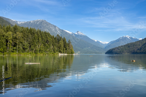 View of Lillooet Lake with mountains in the background taken from Strawberry Point Campground near Pemberton © Margarita