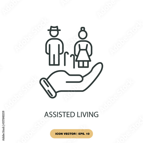 assisted living icons  symbol vector elements for infographic web
