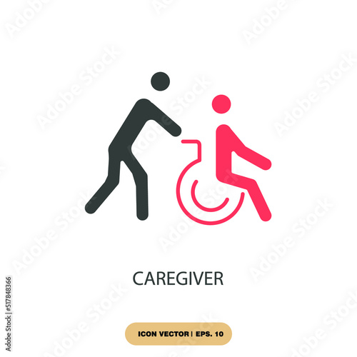 caregiver icons  symbol vector elements for infographic web