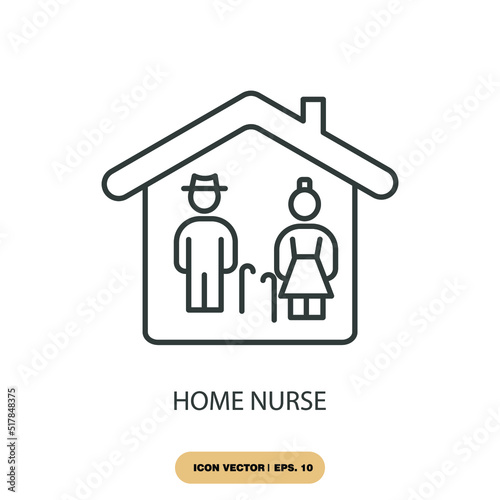 home nurse icons  symbol vector elements for infographic web