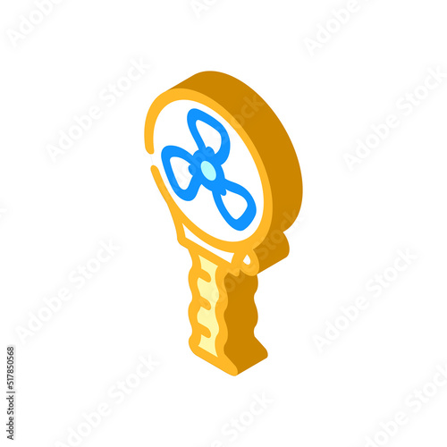 handle fan isometric icon vector. handle fan sign. isolated symbol illustration