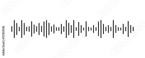 Podcast sound wave. Waveform pattern for music player, podcast, voise message, music app. Audio wave icon. Equalizer template. Vector illustration isolated on white background.