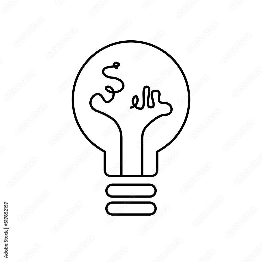 A modern linear and simple poster of psychological health. The concept of self-preservation. The image of a light bulb that burned out from the patience of the negative A modern linear and simple poster of psychological health. The concept of self-preservation. The image of a light bulb that burned out from the patience of the negative